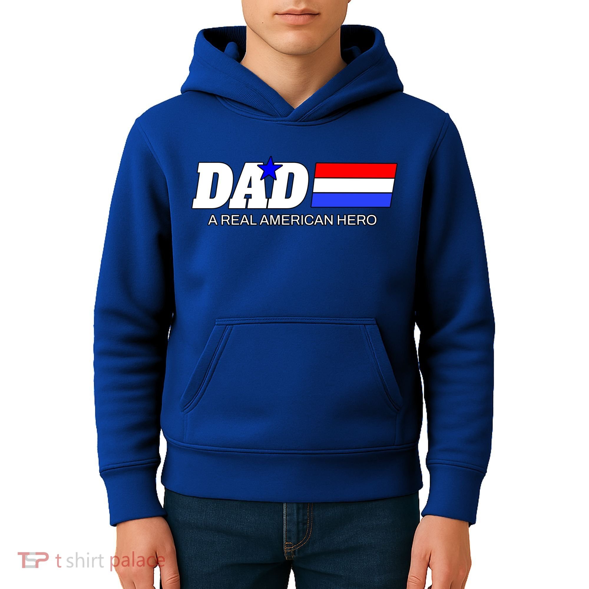 Dad A Real American Hero Kids Hoodie