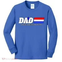 Dad A Real American Hero Kids Long Sleeve Shirt thumb 0