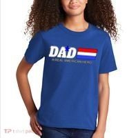 Dad A Real American Hero Kids T-Shirt thumb 2
