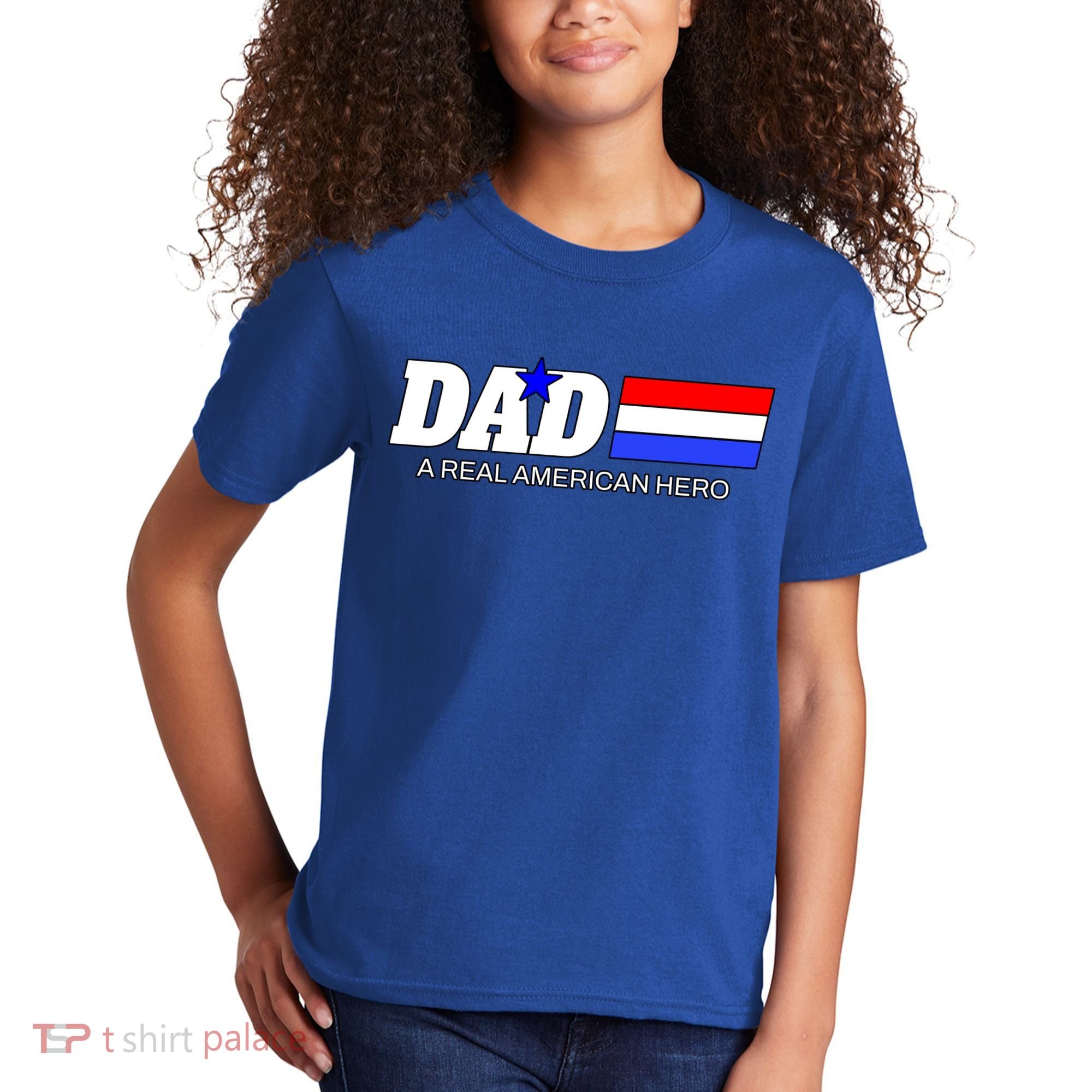 Dad A Real American Hero Kids T-Shirt