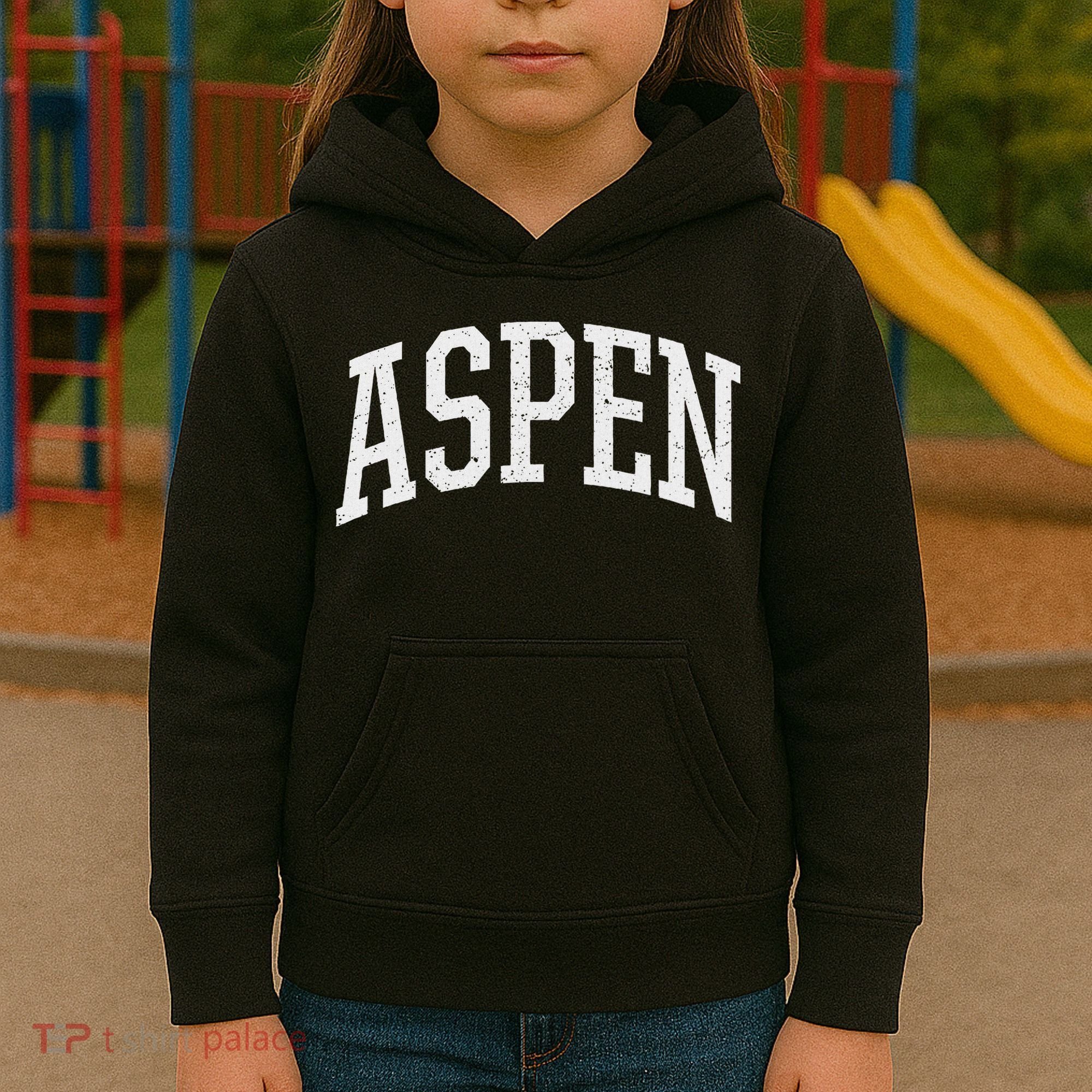 Distressed Aspen , Retro Aspen Kids Hoodie