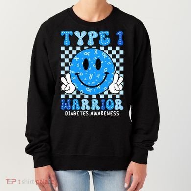Diabetes Awareness Ribbon T1d Warrior Support Squad Women's Sweatshirt