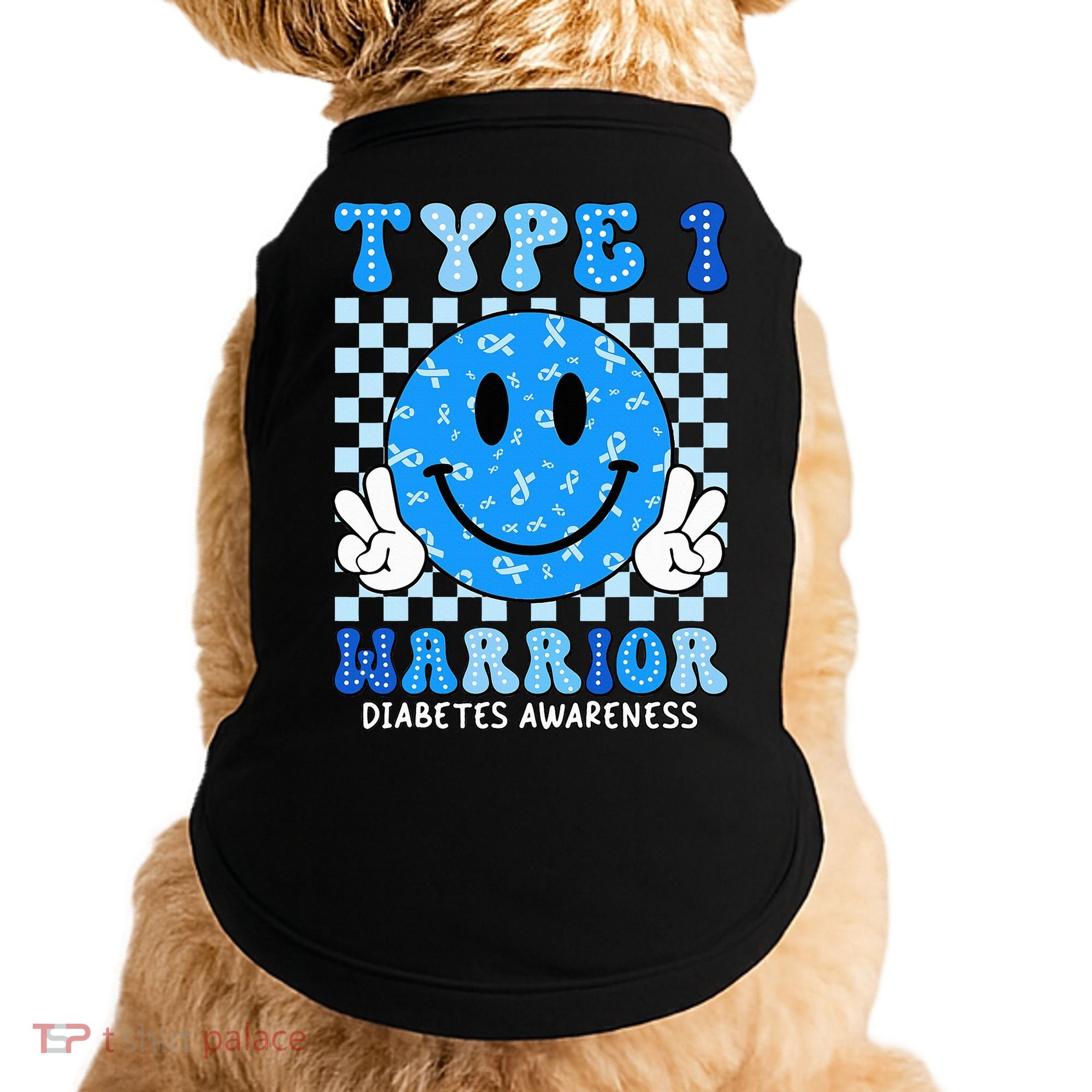Diabetes Awareness Ribbon T1d Warrior Support Squad Doggie Tank