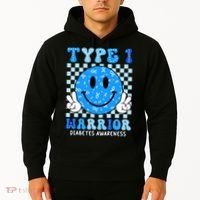Diabetes Awareness Ribbon T1d Warrior Support Squad Hoodie thumb 2