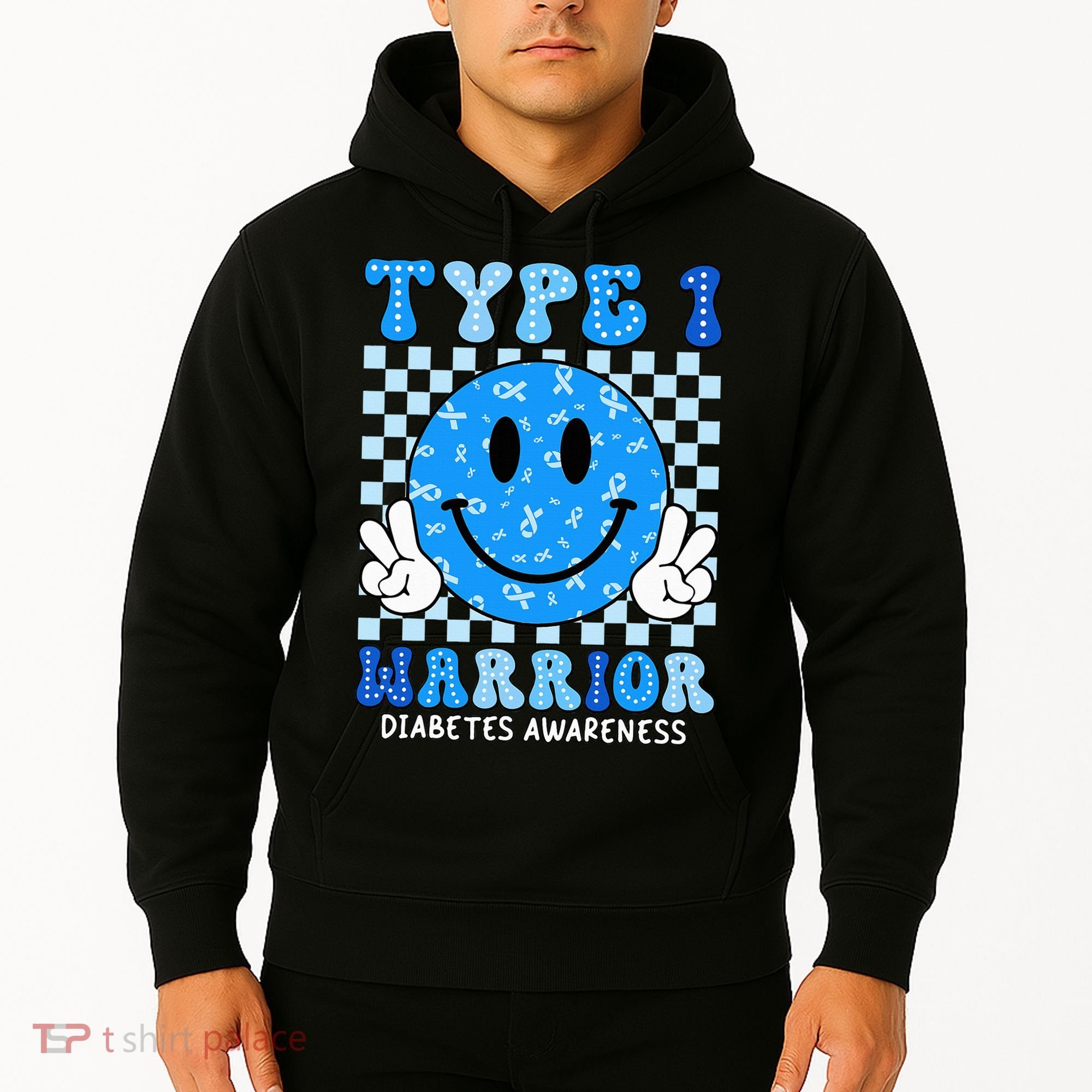 Diabetes Awareness Ribbon T1d Warrior Support Squad Hoodie