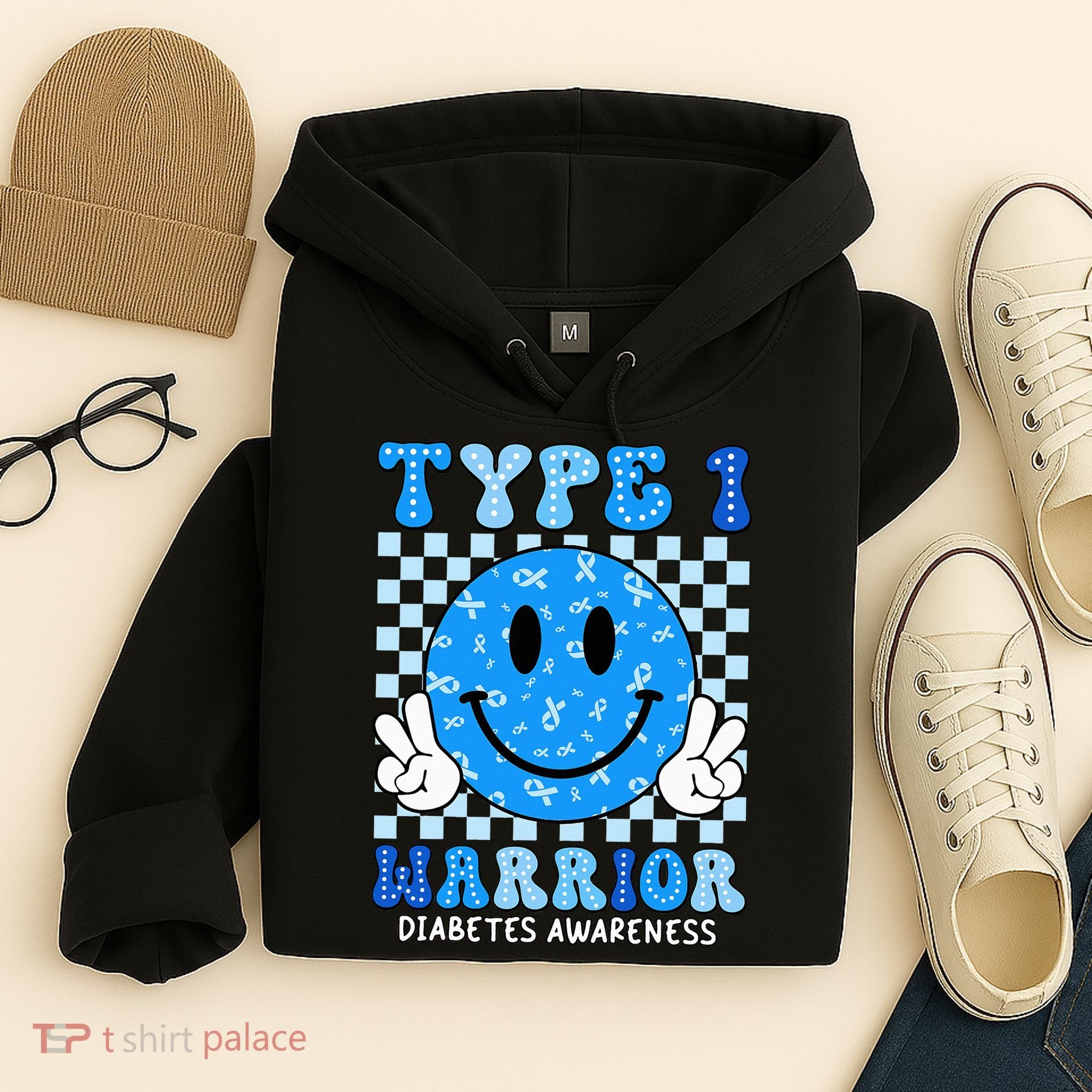 Diabetes Awareness Ribbon T1d Warrior Support Squad Hoodie