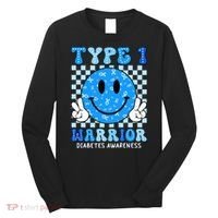 Diabetes Awareness Ribbon T1d Warrior Support Squad Long Sleeve Shirt thumb 0