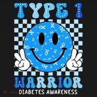 Diabetes Awareness Ribbon T1d Warrior Support Squad Sweatshirt thumb 3