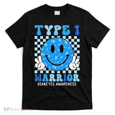 Diabetes Awareness Ribbon T1d Warrior Support Squad T-Shirt