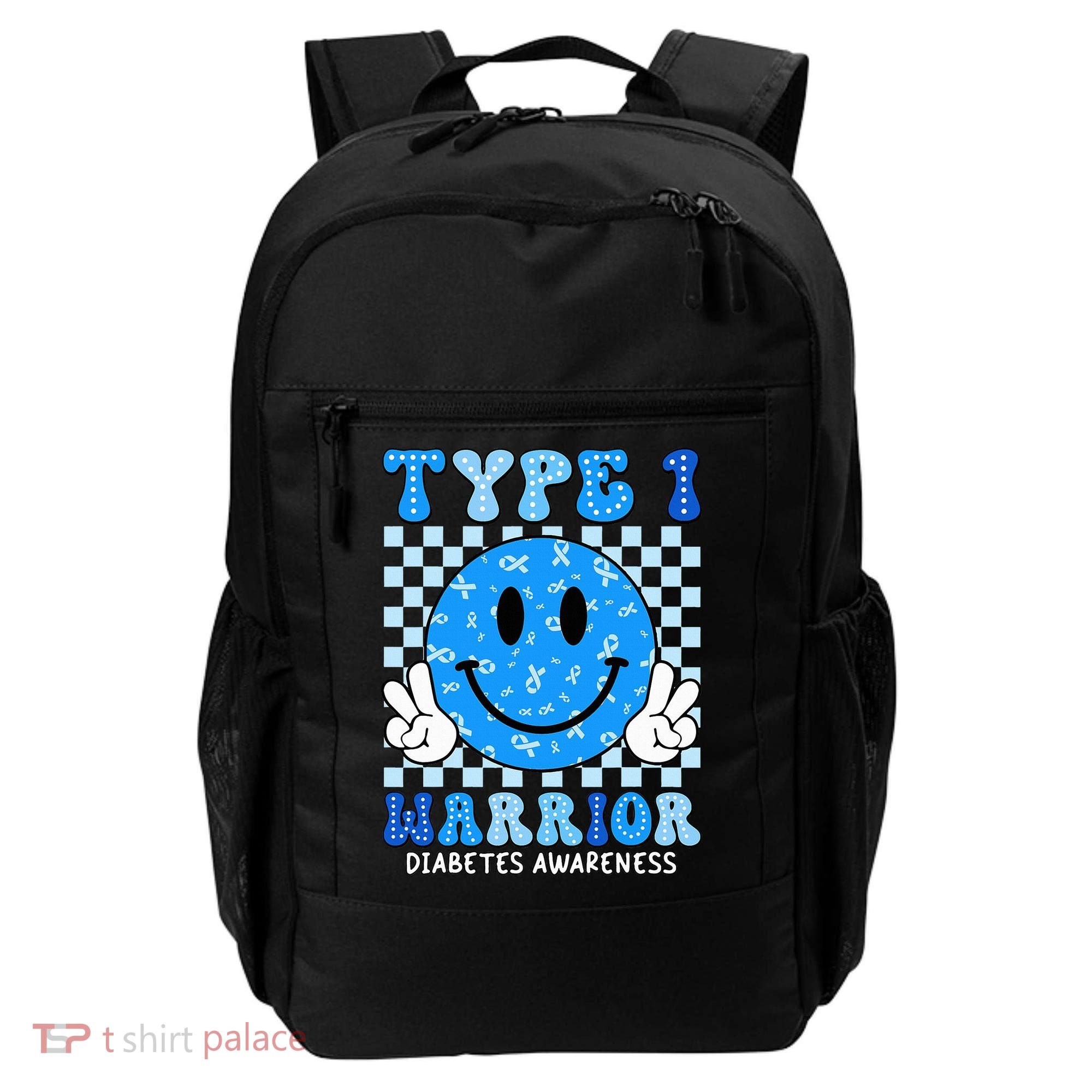 Diabetes Awareness Ribbon T1d Warrior Support Squad Backpack