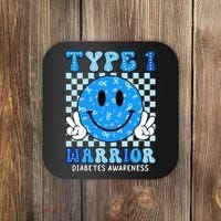 Diabetes Awareness Ribbon T1d Warrior Support Squad Coaster thumb 0