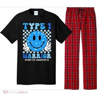 Diabetes Awareness Ribbon T1d Warrior Support Squad Pajama Set