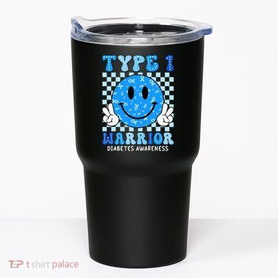 Diabetes Awareness Ribbon T1d Warrior Support Squad Tumbler