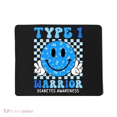 Diabetes Awareness Ribbon T1d Warrior Support Squad Mousepad