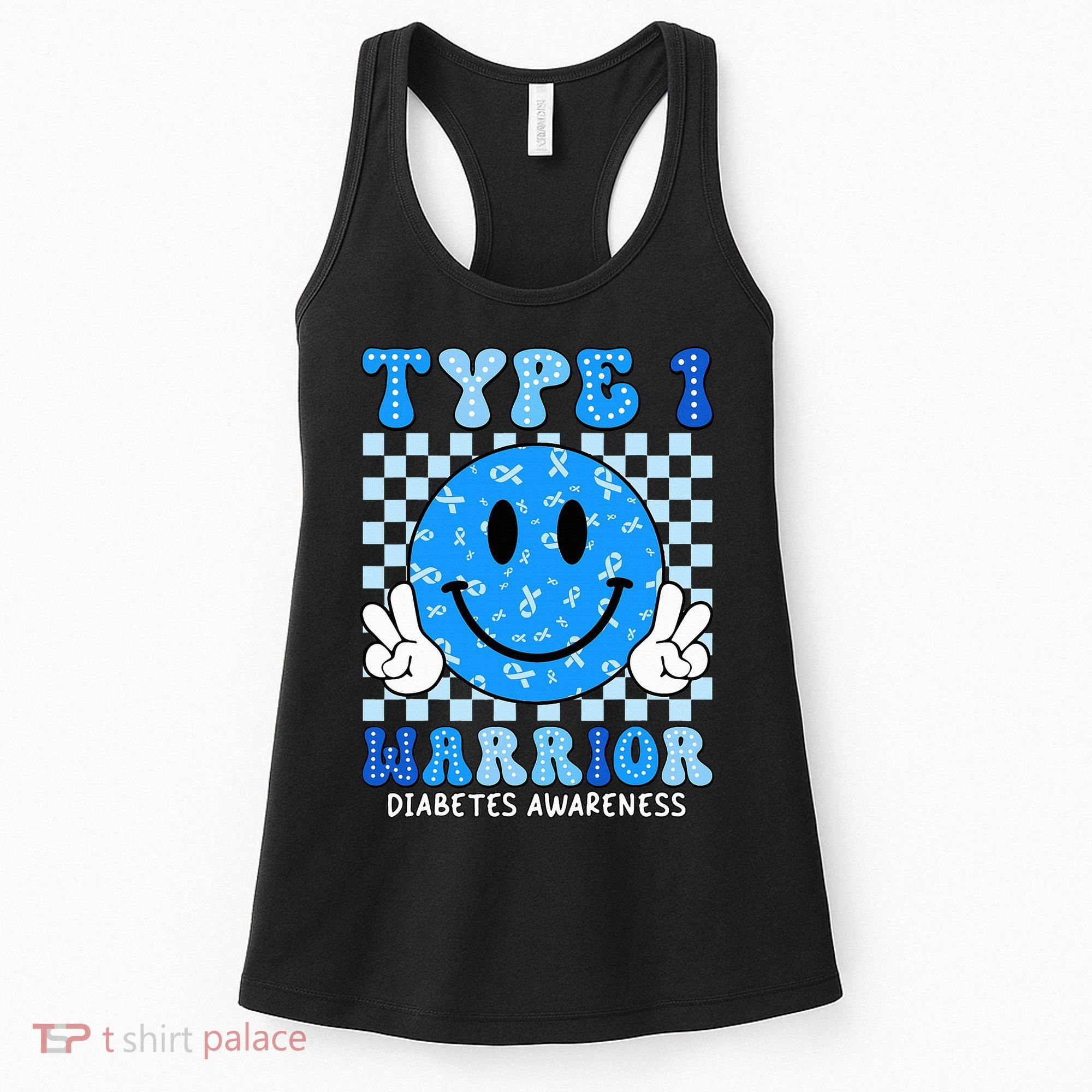Diabetes Awareness Ribbon T1d Warrior Support Squad Women's Tank Top