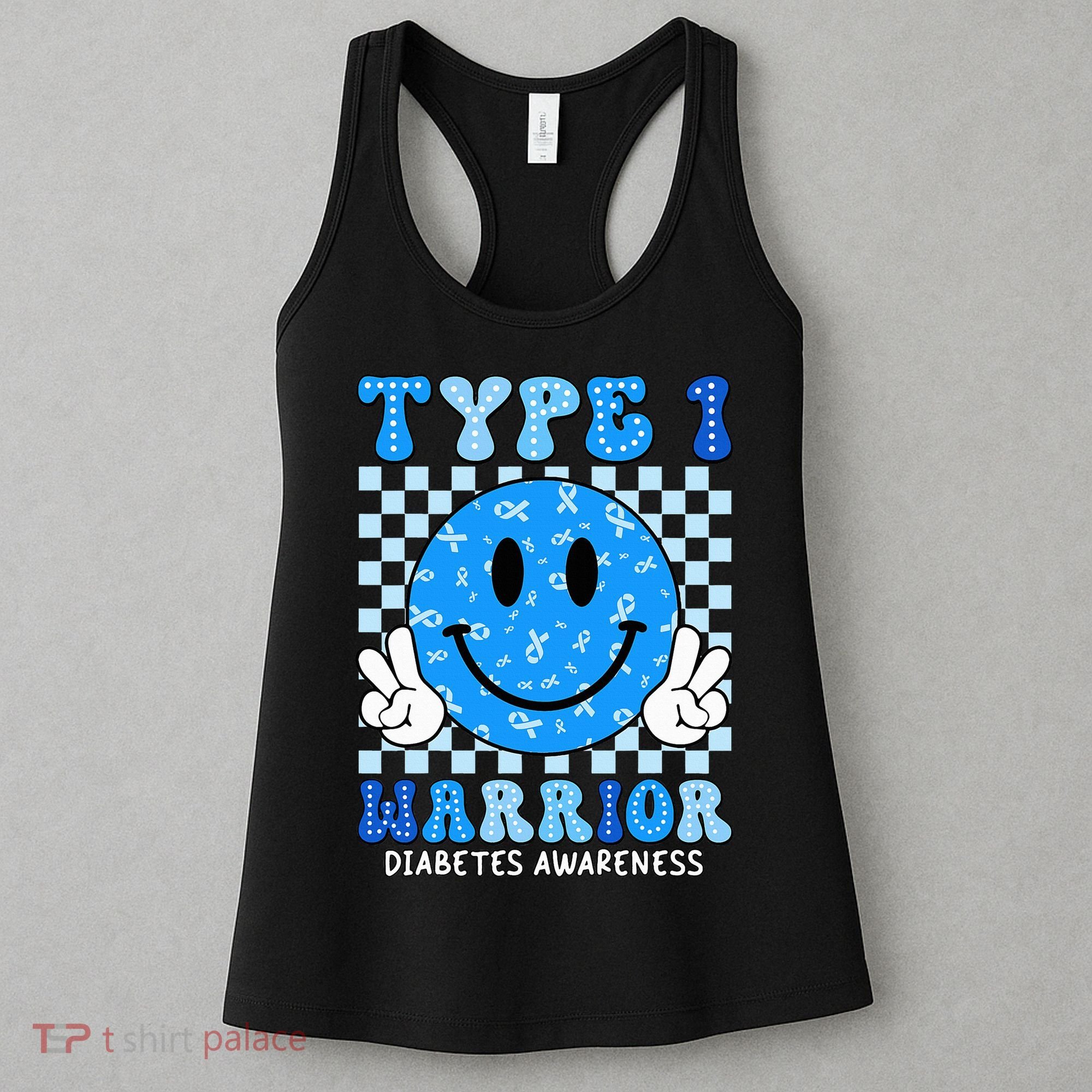 Diabetes Awareness Ribbon T1d Warrior Support Squad Women's Tank Top
