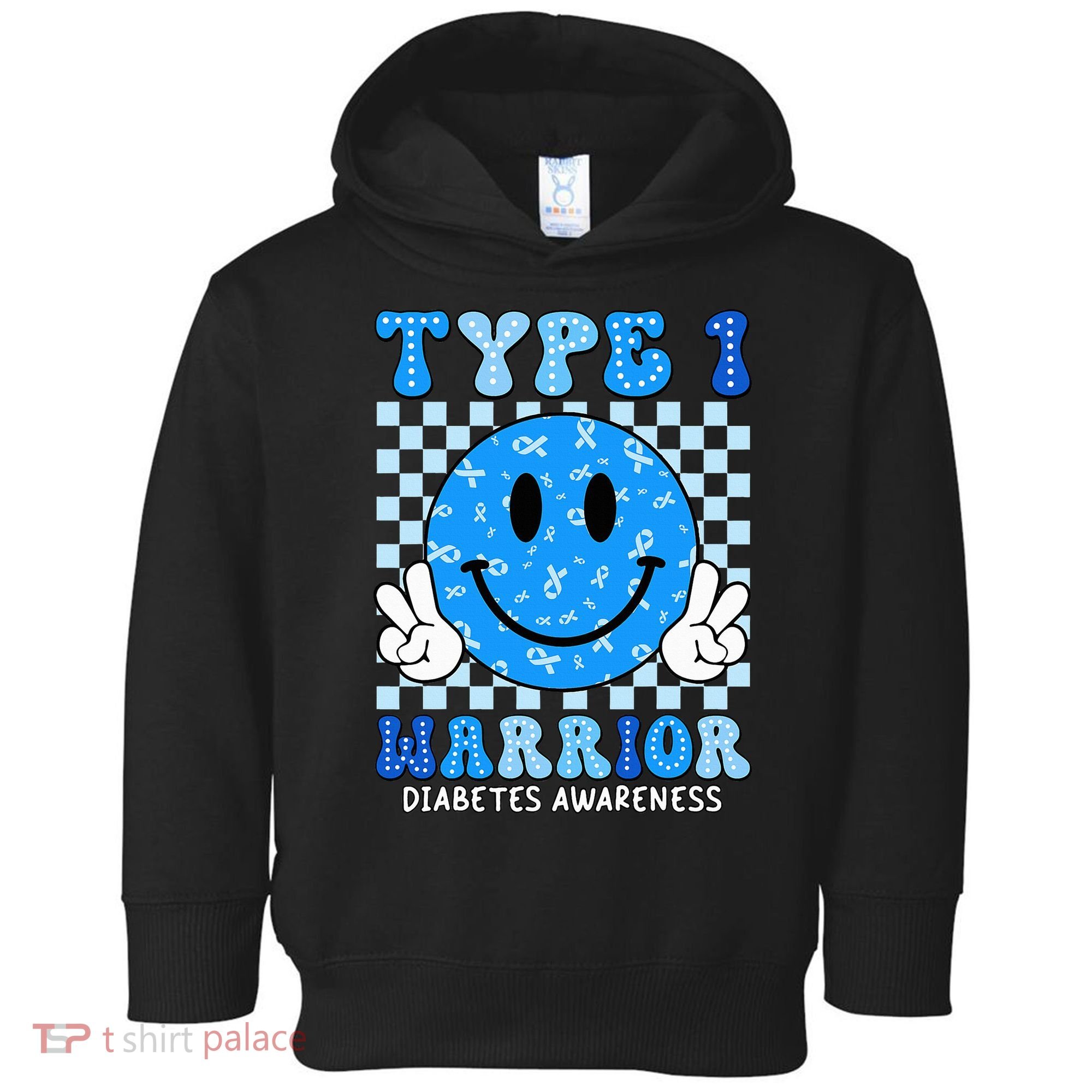 Diabetes Awareness Ribbon T1d Warrior Support Squad Toddler Hoodie