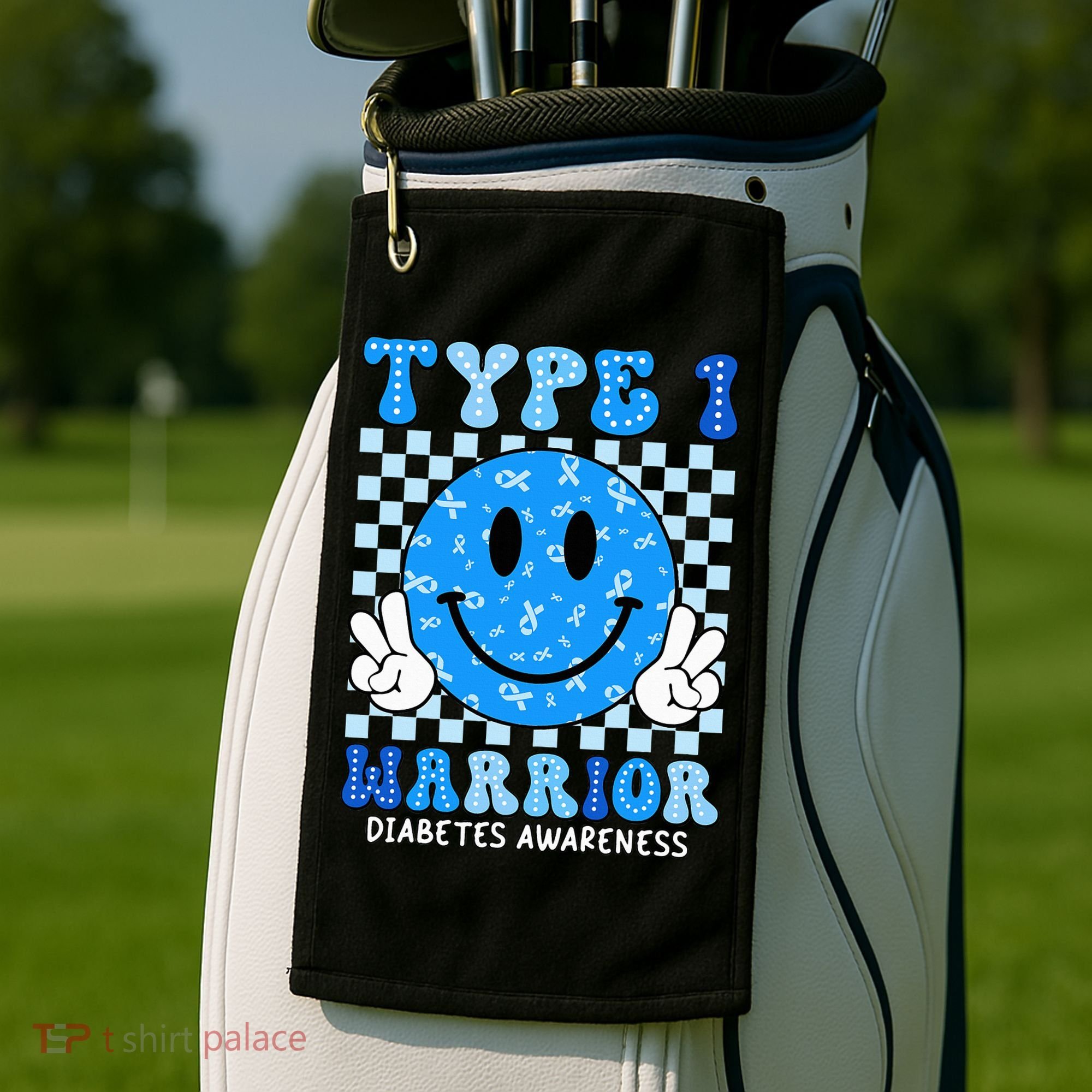 Diabetes Awareness Ribbon T1d Warrior Support Squad Golf Towel