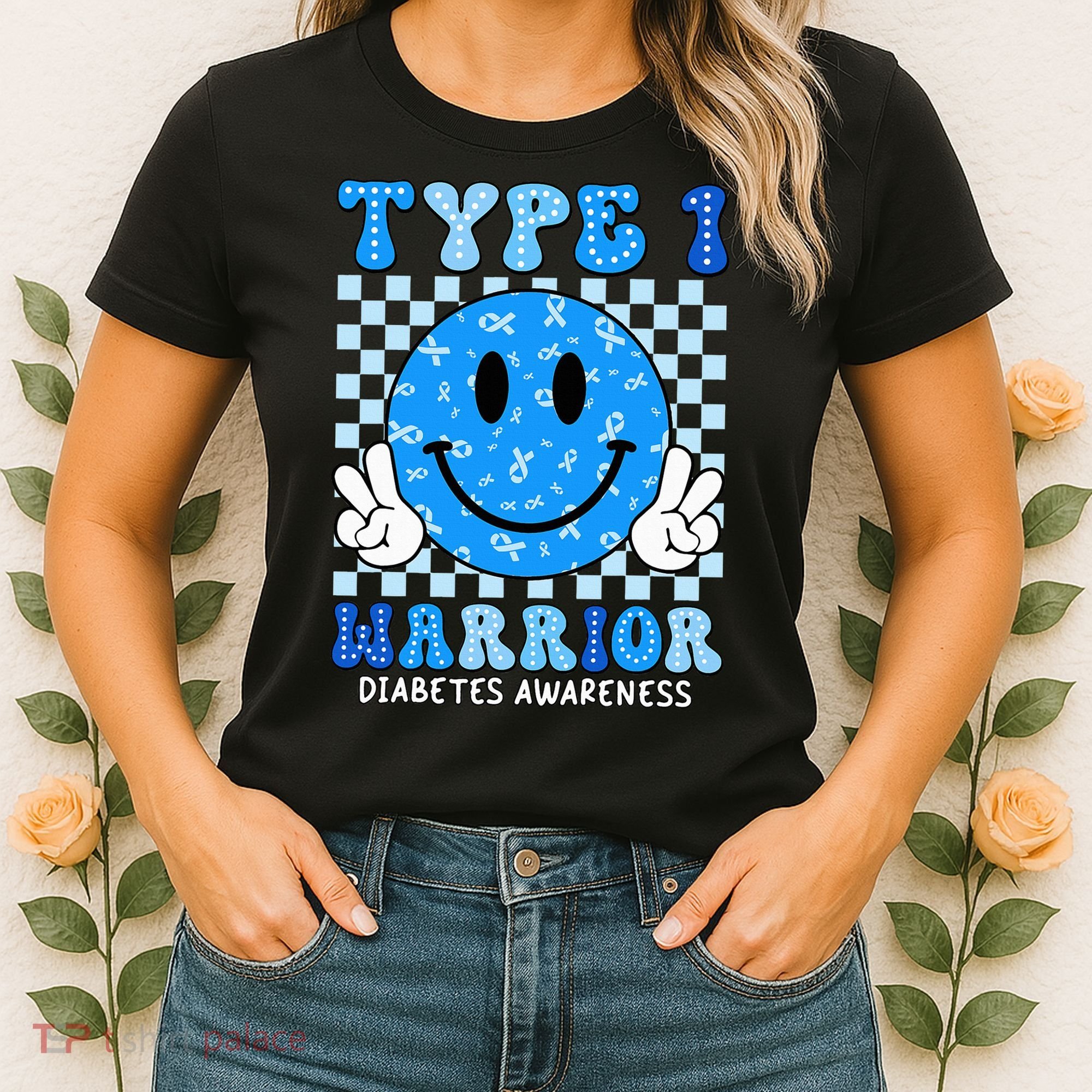 Diabetes Awareness Ribbon T1d Warrior Support Squad Women's T-Shirt
