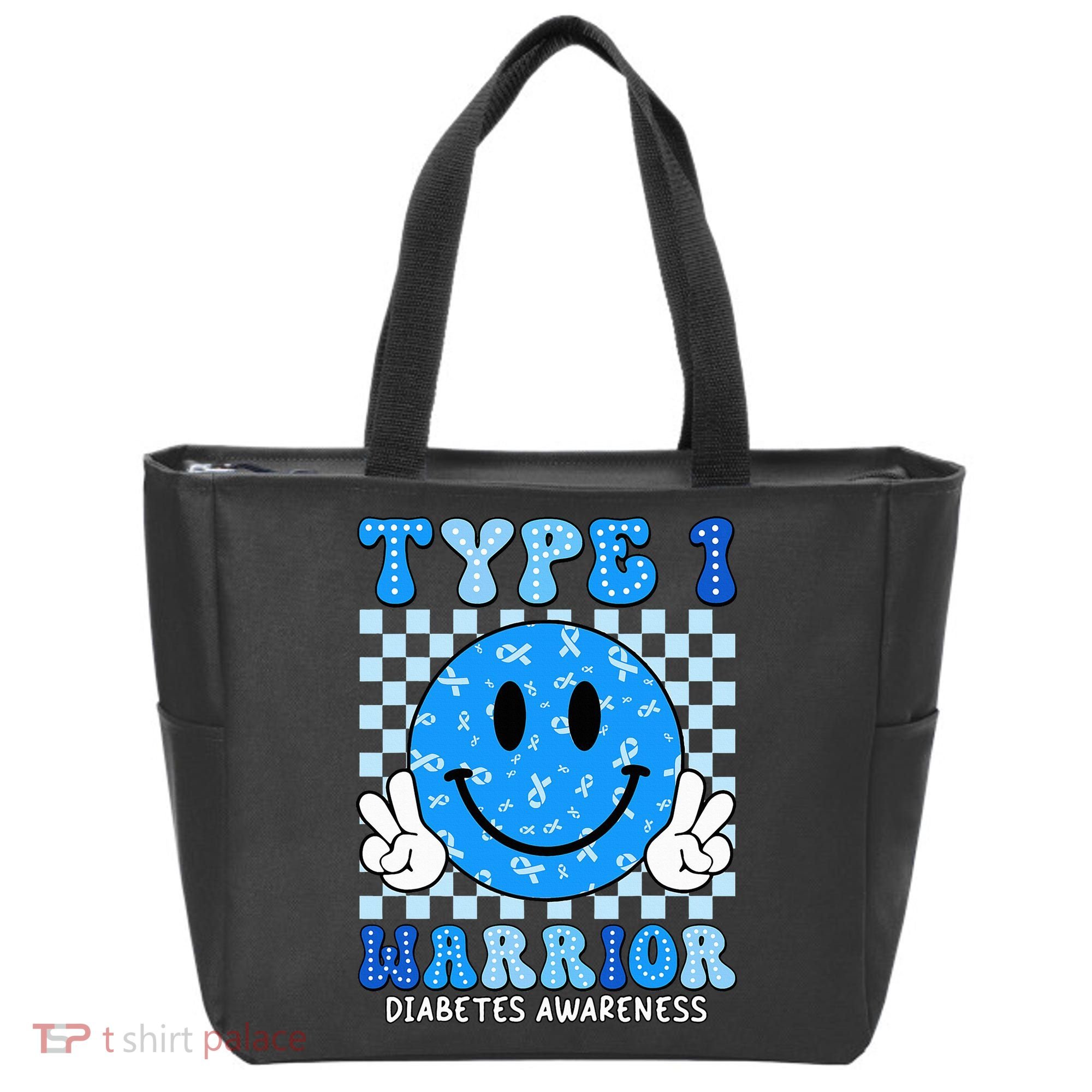 Diabetes Awareness Ribbon T1d Warrior Support Squad Tote Bag