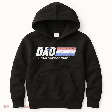 Dad A Real American Hero Kids Hoodie