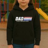 Dad A Real American Hero Kids Hoodie thumb 3