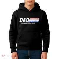 Dad A Real American Hero Kids Hoodie thumb 4