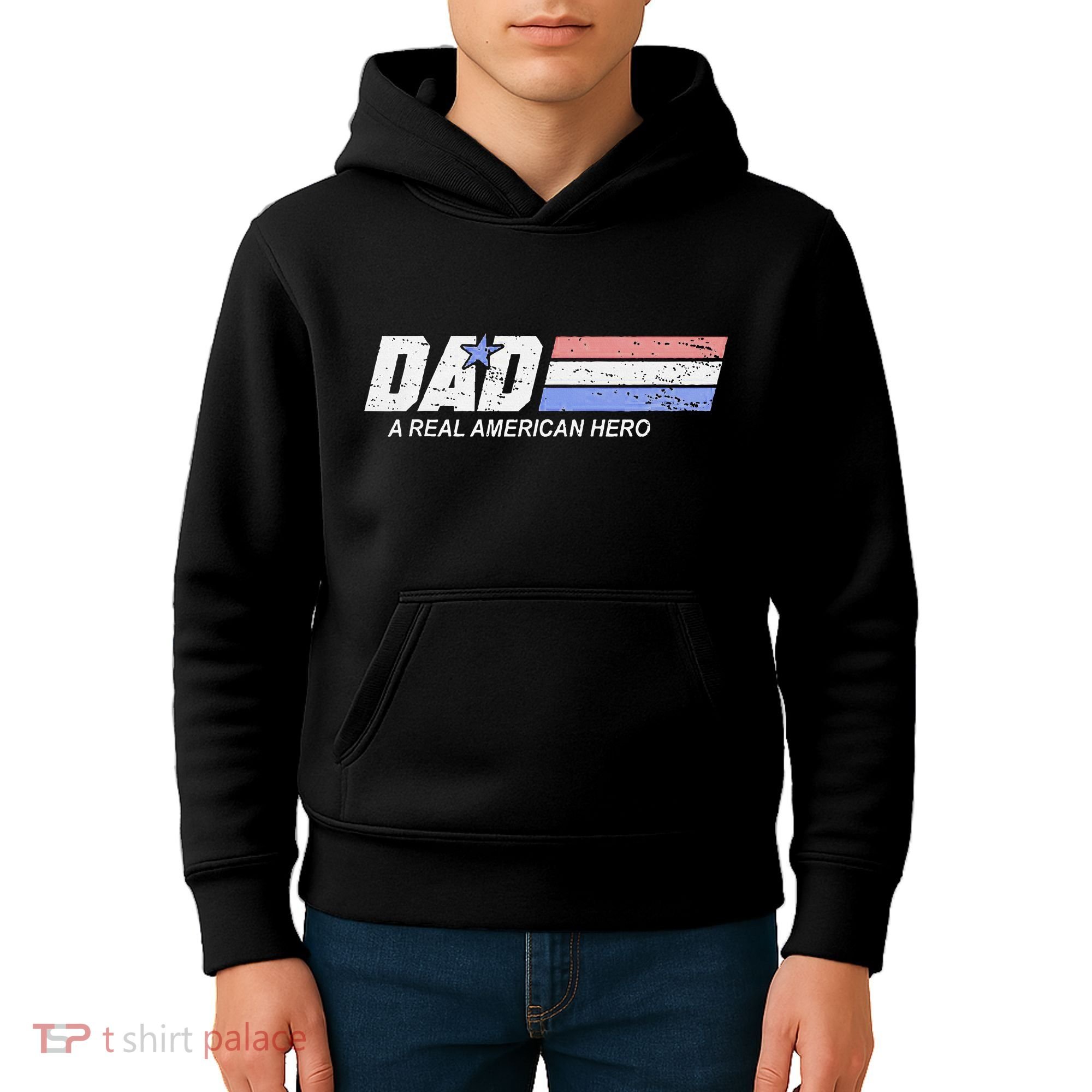Dad A Real American Hero Kids Hoodie