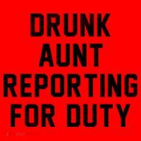 Drunk Aunt Reporting For Duty Santa Hat thumb 1