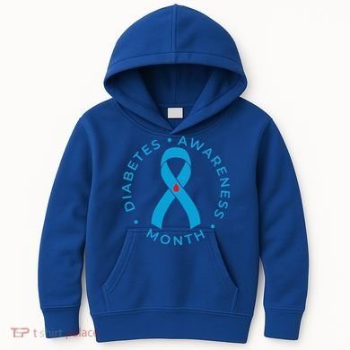 Diabetes Awareness Ribbon Type 1 One Two 2 T1D Kids Hoodie