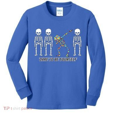 Dare To Be Yourself Autism Awareness Kids Long Sleeve Shirt