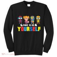 Dare To Be Yourself Superhero Autism Sweatshirt thumb 0