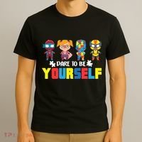 Dare To Be Yourself Superhero Autism T-Shirt thumb 3