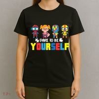 Dare To Be Yourself Superhero Autism T-Shirt thumb 4