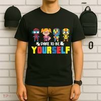 Dare To Be Yourself Superhero Autism T-Shirt thumb 6