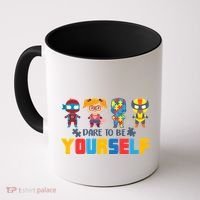 Dare To Be Yourself Superhero Autism Coffee Mug thumb 0