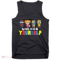 Dare To Be Yourself Superhero Autism Tank Top thumb 0