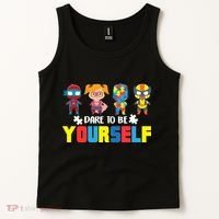 Dare To Be Yourself Superhero Autism Tank Top thumb 2