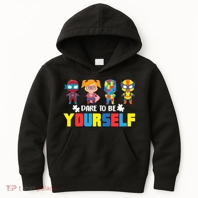 Dare To Be Yourself Superhero Autism Kids Hoodie