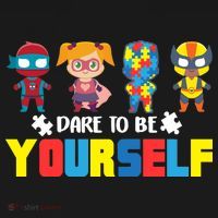 Dare To Be Yourself Superhero Autism Kids Long Sleeve Shirt thumb 2