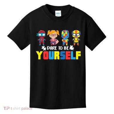 Dare To Be Yourself Superhero Autism Kids T-Shirt