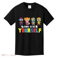 Dare To Be Yourself Superhero Autism Kids T-Shirt thumb 0