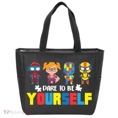 Dare To Be Yourself Superhero Autism Tote Bag
