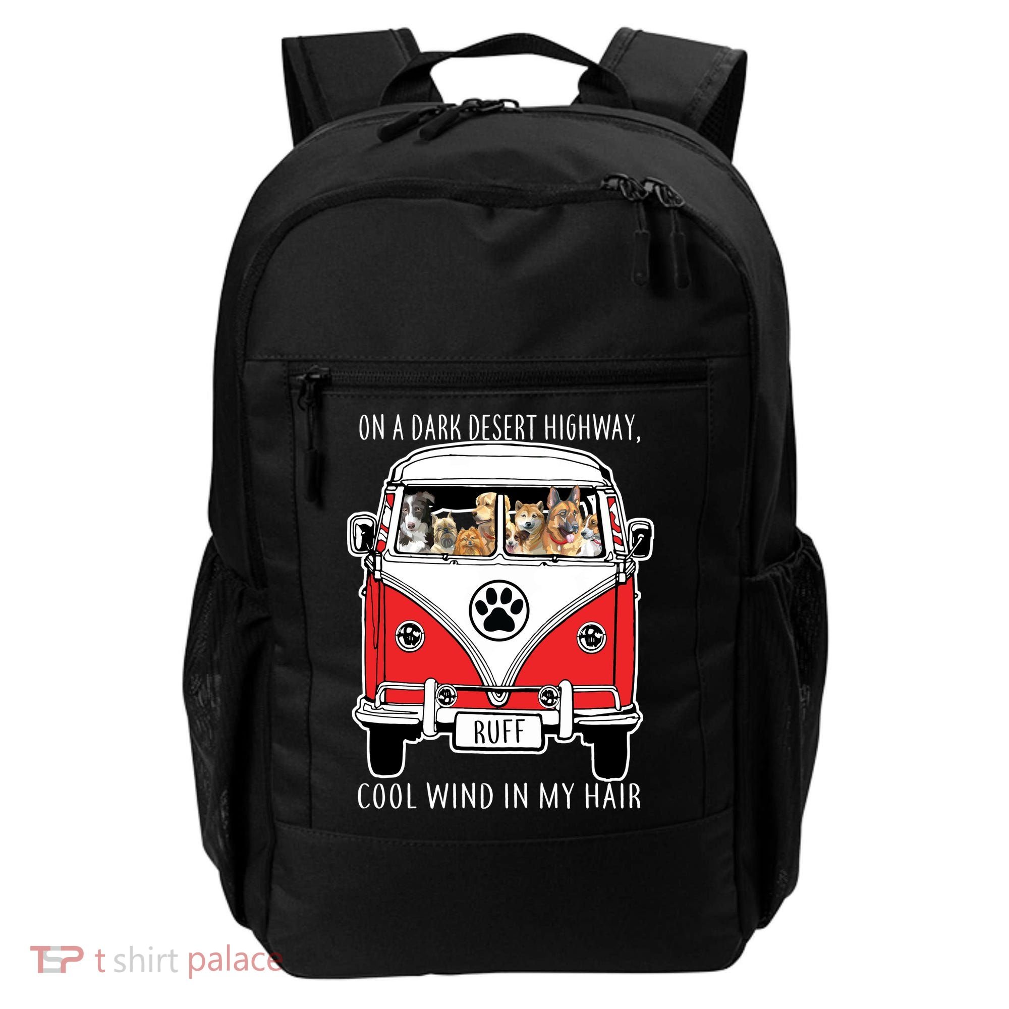 Dark Desert Highway Dog Feel Cool Wind In My Hair Backpack