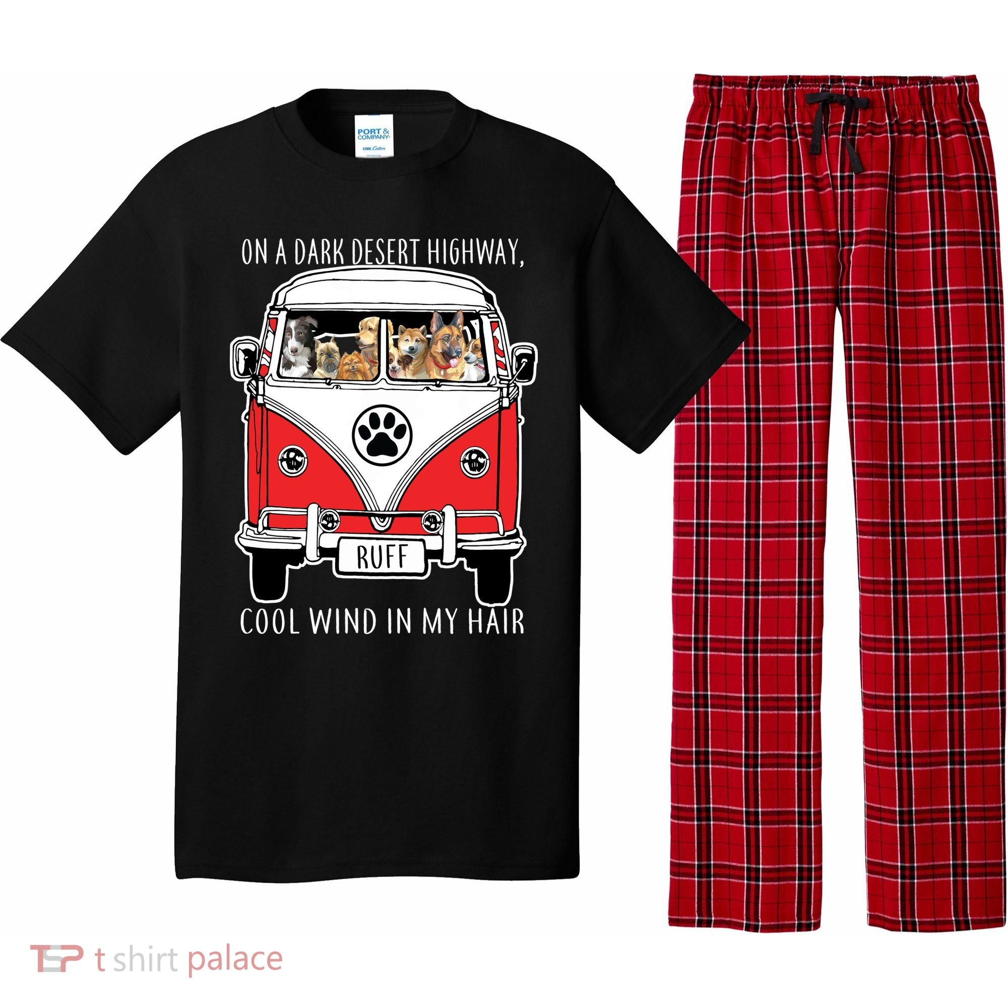 Dark Desert Highway Dog Feel Cool Wind In My Hair Pajama Set