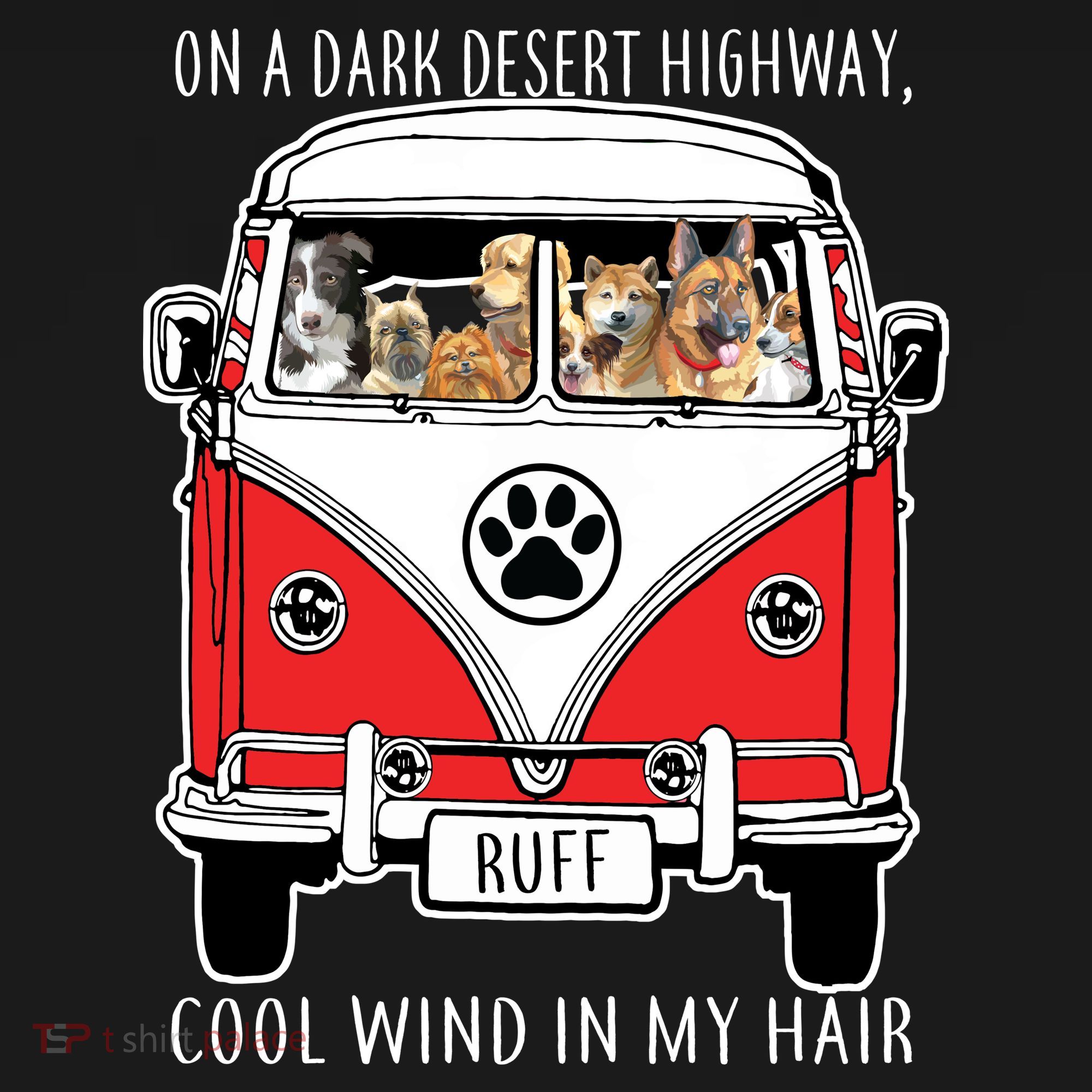 Dark Desert Highway Dog Feel Cool Wind In My Hair Pajama Set
