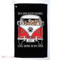 Dark Desert Highway Dog Feel Cool Wind In My Hair Golf Towel thumb 0