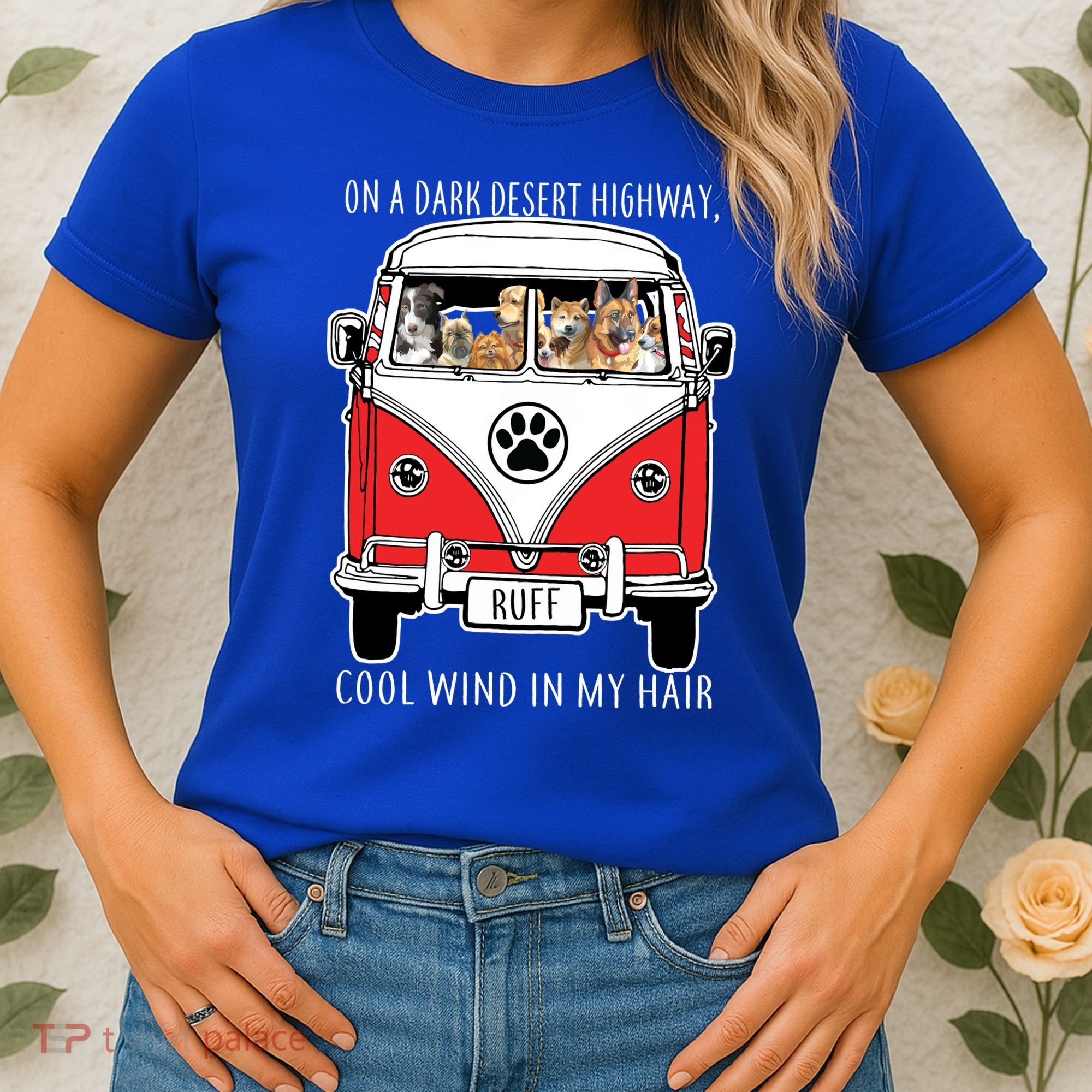 Dark Desert Highway Dog Feel Cool Wind In My Hair Women's T-Shirt