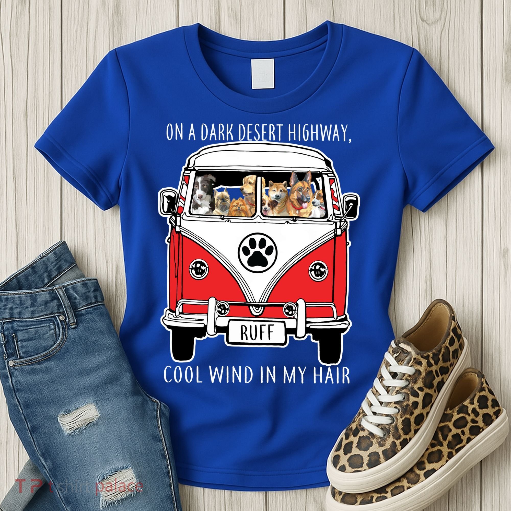 Dark Desert Highway Dog Feel Cool Wind In My Hair Women's T-Shirt