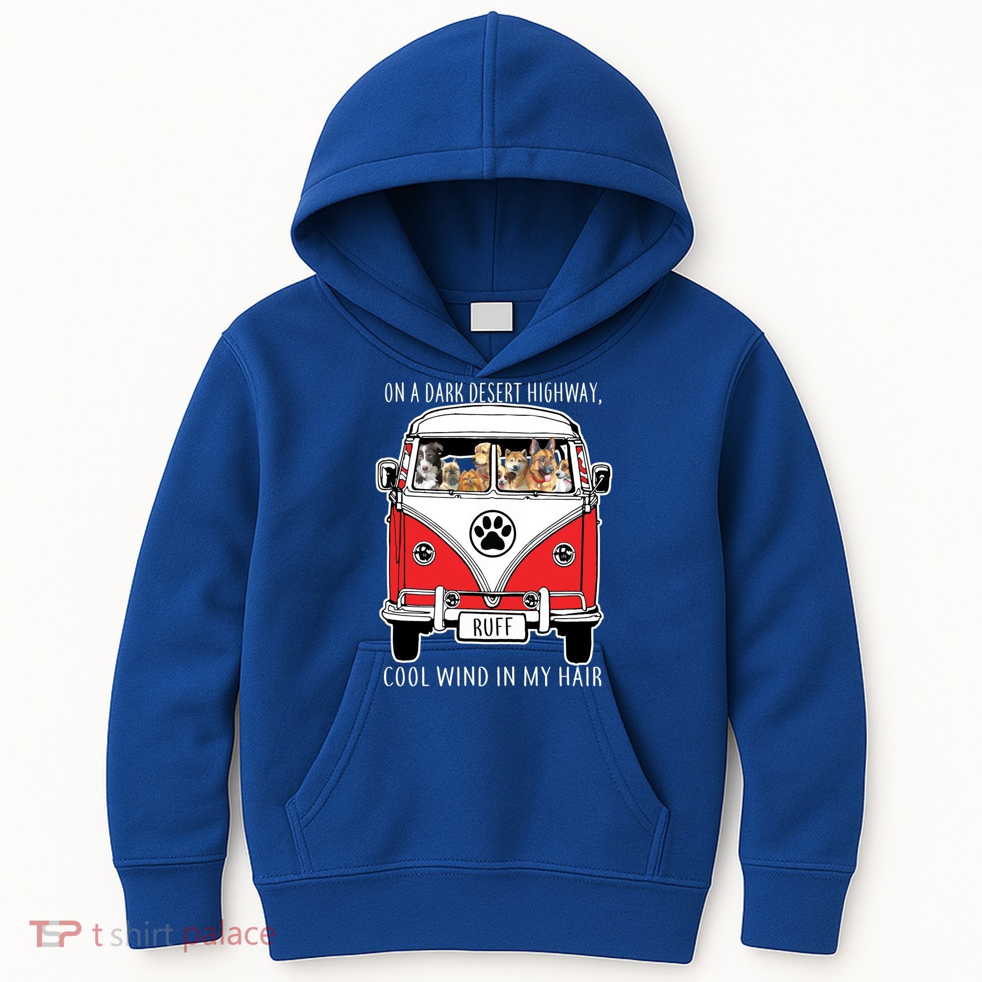 Dark Desert Highway Dog Feel Cool Wind In My Hair Kids Hoodie